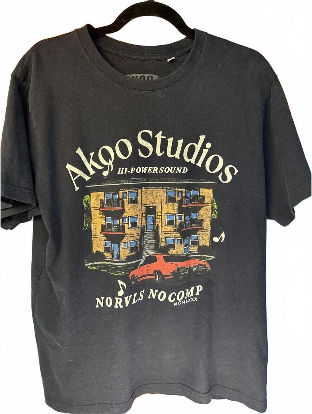 Ak00 Studios Hi-Power Sound Graphic T-Shirt Black Size Large